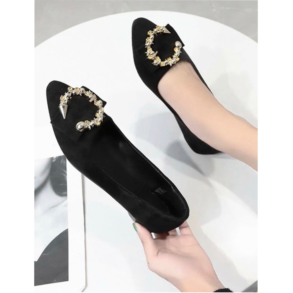 Rhinestone Point Toe Flat - Picture 4 of 6